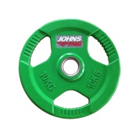 Диск JOHNS зелёный 3-х хватный обрезиненный d 51 мм 10 кг (91010-10С)