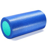 Ролик для йоги полнотелый 2-х цветный (синий/зеленый) 45х15см. (E42020) PEF45-B