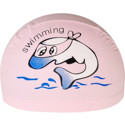 Шапочка для плавания детская Дельфин (ПУ) (светло розовая) (198-030) E41273